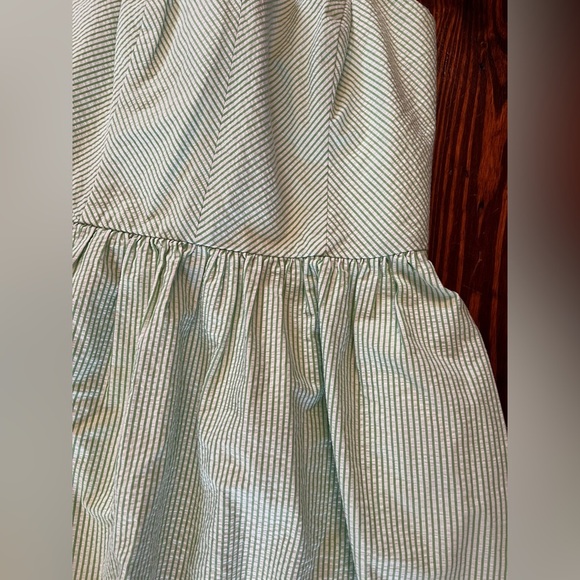 LILY PULITIZER Seersucker Strapless Green/White Dress Summer - Picture 4 of 7